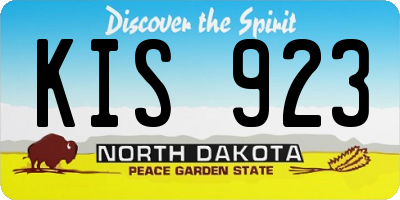 ND license plate KIS923