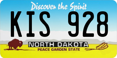 ND license plate KIS928
