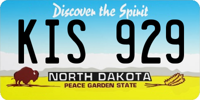 ND license plate KIS929