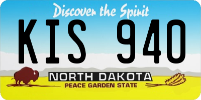 ND license plate KIS940