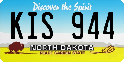 ND license plate KIS944