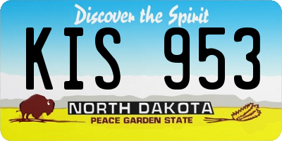 ND license plate KIS953