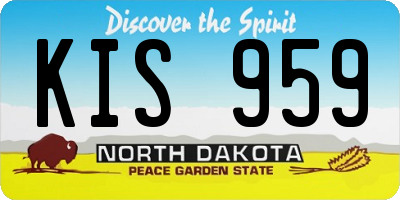 ND license plate KIS959