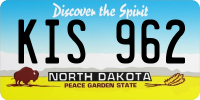 ND license plate KIS962