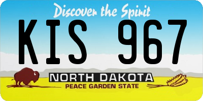 ND license plate KIS967