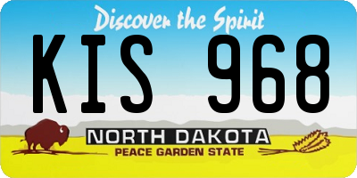 ND license plate KIS968