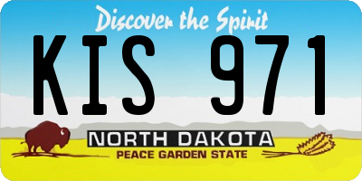 ND license plate KIS971