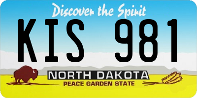 ND license plate KIS981