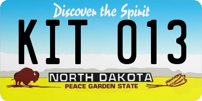 ND license plate KIT013