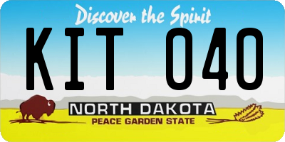 ND license plate KIT040