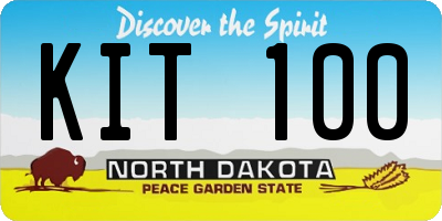 ND license plate KIT100