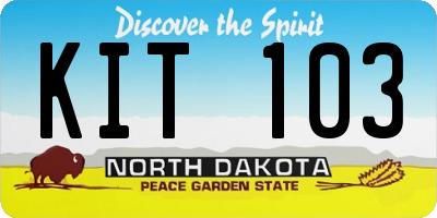 ND license plate KIT103