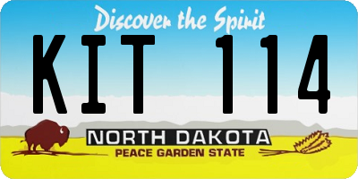 ND license plate KIT114