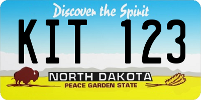 ND license plate KIT123
