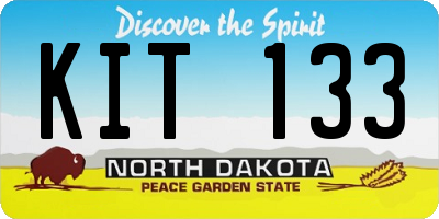 ND license plate KIT133