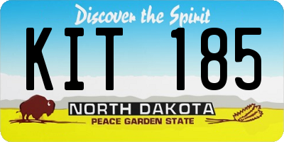 ND license plate KIT185