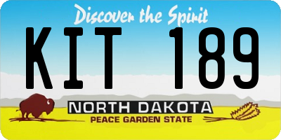 ND license plate KIT189