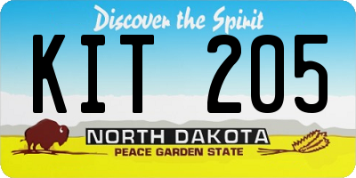 ND license plate KIT205