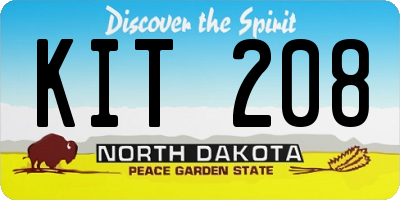 ND license plate KIT208