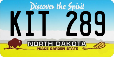 ND license plate KIT289