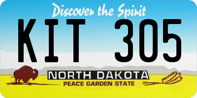 ND license plate KIT305