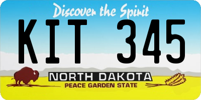 ND license plate KIT345