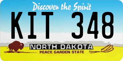 ND license plate KIT348
