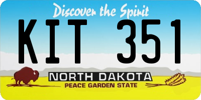 ND license plate KIT351