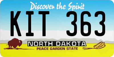 ND license plate KIT363
