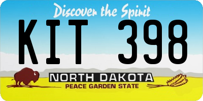 ND license plate KIT398