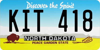 ND license plate KIT418