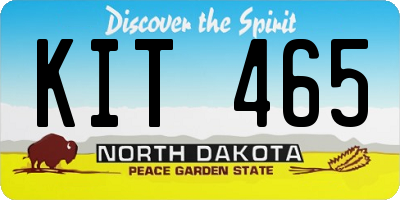 ND license plate KIT465