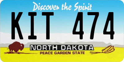 ND license plate KIT474
