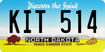 ND license plate KIT514