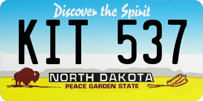 ND license plate KIT537
