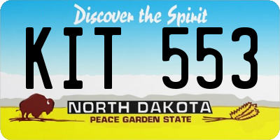 ND license plate KIT553