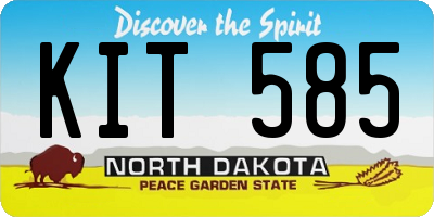 ND license plate KIT585