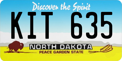 ND license plate KIT635