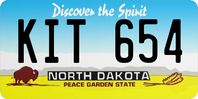 ND license plate KIT654