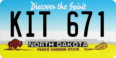 ND license plate KIT671