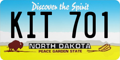 ND license plate KIT701