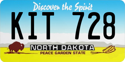 ND license plate KIT728