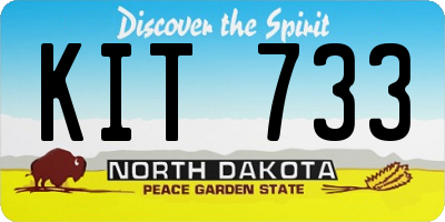 ND license plate KIT733