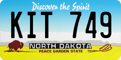 ND license plate KIT749