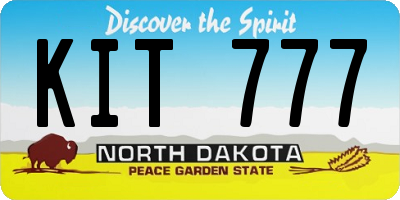 ND license plate KIT777