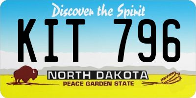 ND license plate KIT796