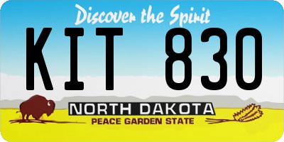 ND license plate KIT830