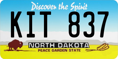 ND license plate KIT837