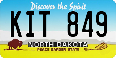 ND license plate KIT849