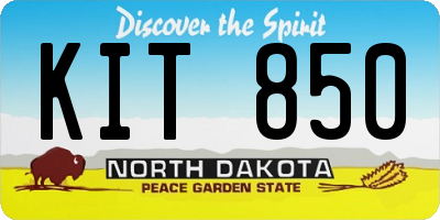 ND license plate KIT850